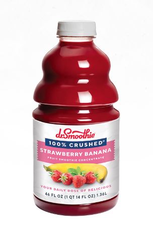 Dr. Smoothie 100% Crushed Strawberry Banana Smoothie Concentrate (46oz bottle)